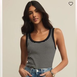 Z Supply Striped Black and White Tank Top